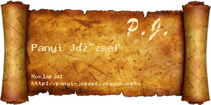Panyi József névjegykártya